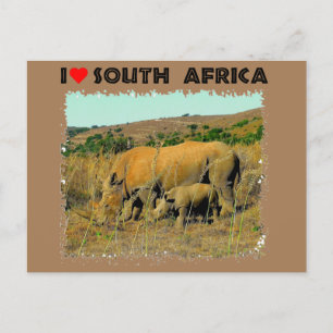 I Heart South Africa Rhino tot riet Briefkaart