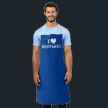 I heart Souvlaki drôle cuisine grecque tablier cui<br><div class="desc">J'aime Souvlaki drôle coin cuisine grecque pour hommes et femmes. J'adore le design modèle pour votre nourriture préférée. Cuisine amusante et tabliers barbecue dans n'importe quelle couleur. Idée cadeau personnalisé mignonne pour les amis grecs, famille, chef, cuisinier, maman, papa, foodie etc. Couleurs bleu et blanc ou personnalisées. Disponible en version...</div>
