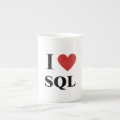 I Heart SQL Porselein Kop (Voorkant)