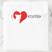 i heart Staffy - Stickers ovale (Sac)