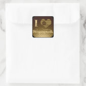 I Heart Steampunk Vierkante Sticker (Tas)