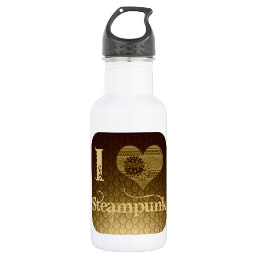 I Heart Steampunk Waterfles (Voorkant)