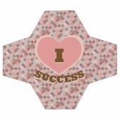 I Heart Succès À damiers Motif Coral Brown Rose (Plat)