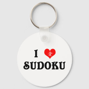 I Heart Sudoku White Sleutelhanger