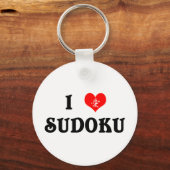 I Heart Sudoku White Sleutelhanger (Voorkant)