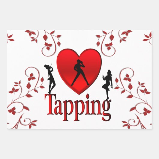 I Heart Tap Dance Inpakpapier Vel (Voorkant 3)