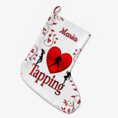 I Heart Tap Dance Persoonlijk Grote Kerstsok (Voorkant (Hangend))