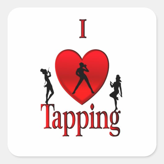 I Heart Tap Dance Vierkante Sticker (Voorkant)