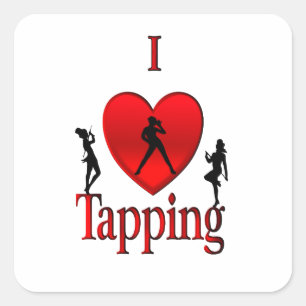 I Heart Tap Dance Vierkante Sticker