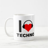 I Heart Techno Funny Mug (Gauche)