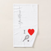 I heart tennis - ajouter le nom (Serviette à main)