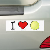 I HEART TENNIS BALL BUMPERSTICKER (Op auto)