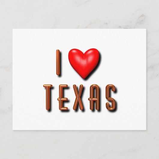 I Heart Texas Briefkaart (Voorkant)