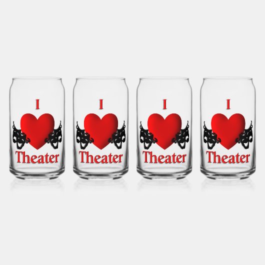 I Heart Theater Blikvorm Glas (Voorkant)