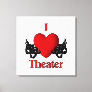 I Heart Theater Canvas Afdruk
