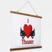 I Heart Theater Hangend Wandkleed (Gebogen)