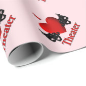 I Heart Theater Pink Cadeaupapier (Rol Hoek)