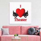 I Heart Theater Pink Canvas Afdruk (Insitu (Woonkamer))