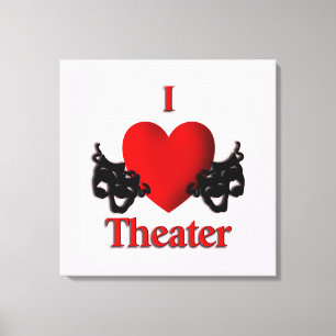 I Heart Theater Pink Canvas Afdruk