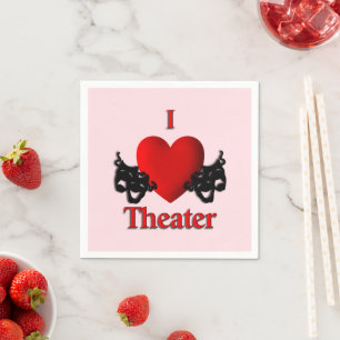 I Heart Theater Pink Servet