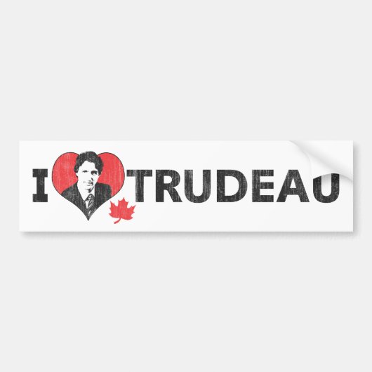 I Heart Trudeau Bumpersticker (Voorkant)