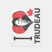 I Heart Trudeau Fleece Deken (Voorkant)