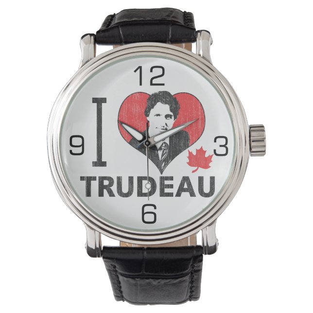 I Heart Trudeau Horloge (Voorkant)