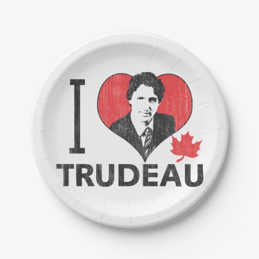 I Heart Trudeau Papieren Bordje (Voorkant)