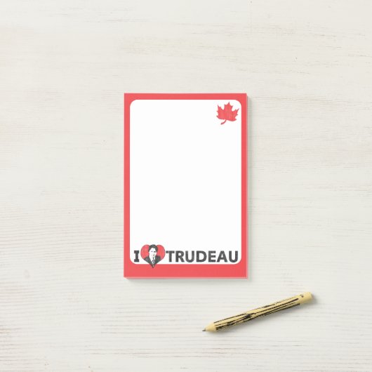 I Heart Trudeau Post-it® Notes (Op bureau)