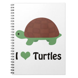 I Heart Turtles Cute Cartoon Turtle Notitieboek