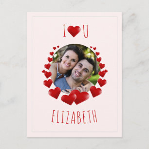 I Heart U beroemd gemaakt door Red Hearts   Aangep Uitnodiging Briefkaart