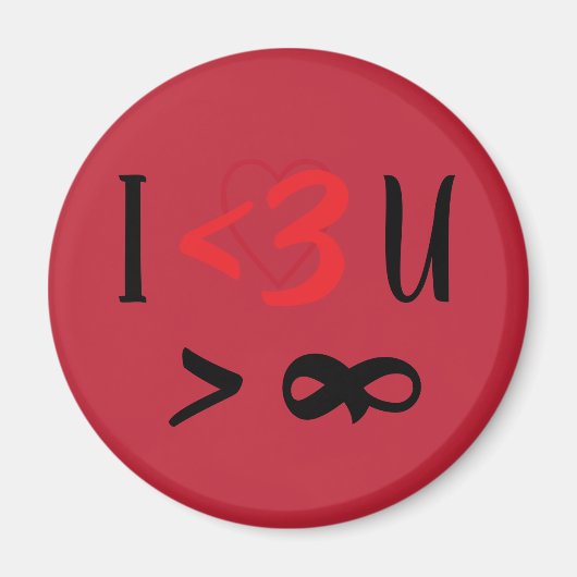 I Heart U More Than Infinity Magnet Magneet (Voorkant)