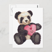 I Heart U Panda Briefkaart (Voorkant / Achterkant)