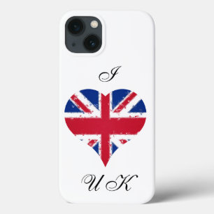 I Heart UK Grunge Britse vlag iPhone 13 Hoesje