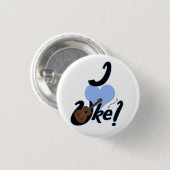 I Heart Uke Blue, afgebeeld als kleine Button (Voorkant /achterkant)