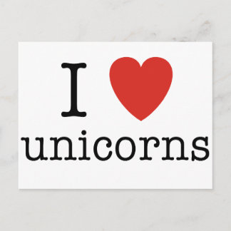 I Heart Unicorns Briefkaart