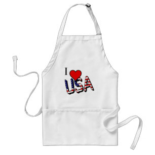 I Heart USA bedekt met US Flag onderdeel Standaard Schort