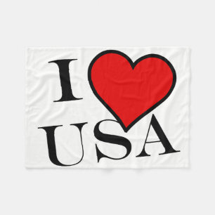I Heart USA bk fbt Fleece Deken