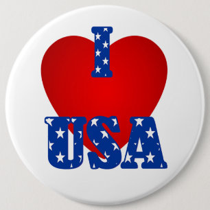 I "Heart" USA/Colossal, Button met 6 inch