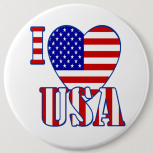 I "Heart" USA/Colossal, Button met 6 inch
