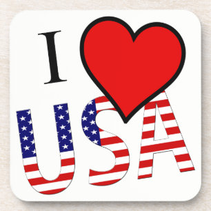 I Heart USA drapeau Dessous de verre en plastique