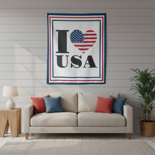 I Heart USA Drapeau Tapisserie
