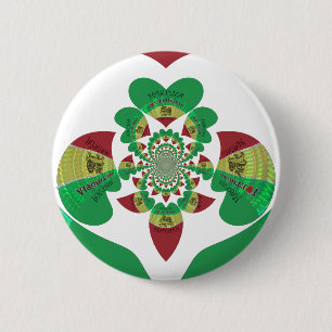 I Heart Vlag - Love Ethië Rood Goud Groen Ronde Button 5,7 Cm