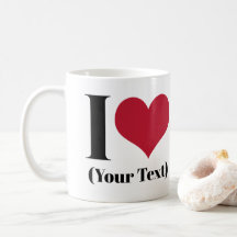 I Heart (voeg je eigen aangepaste tekst toe) Sjabl