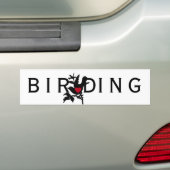 I Heart Vogelaar Bird op Branch Bumpersticker (Op auto)