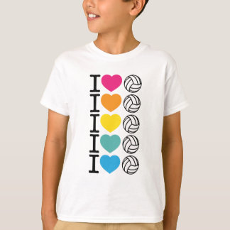 I Heart Volleyball - regenboog T-shirt