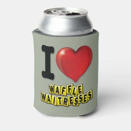 I Heart Waffle Waitresses Blikjeskoeler (Blikje Achterkant)