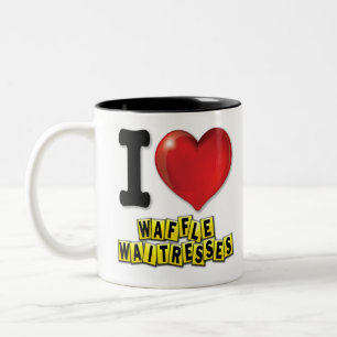 I Heart Waffle Waitresses Tweekleurige Koffiemok