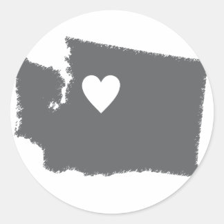 I Heart Washington Grunge Kijk Omschrijving State  Ronde Sticker