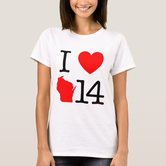 I Heart Wisconsin 14 T-shirt (Voorkant)
